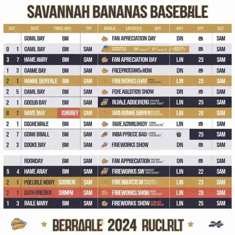 savannah bananas schedule 2024